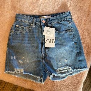 Zara High Waisted Denim Shorts